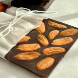 Carob chocolate with almonds and dried strawberries