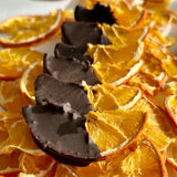 Orange chips in carob chocolate