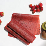 Strawberry fruit leather with kiwi and apple