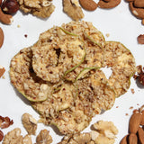 Apple chips with nuts mix and honey